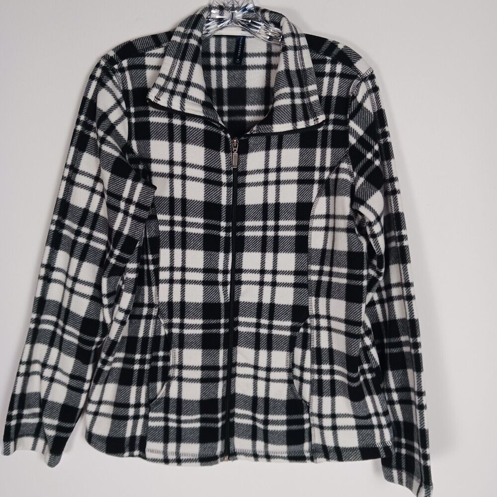 Falls Creek Women's Size M Black Plaid Fleece Jacket Shirt
